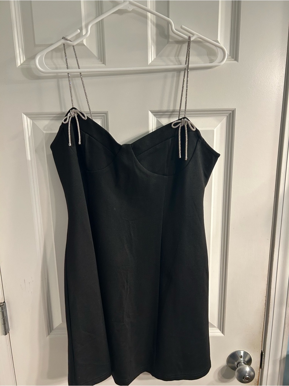 Forever 21 Black Mini Dress with Silver Cord Straps